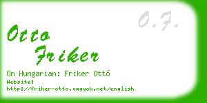otto friker business card
